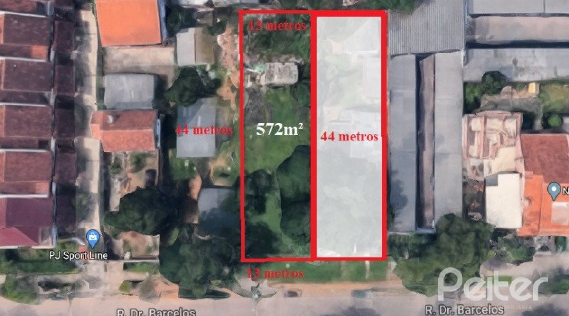 Terreno à venda com 572m², no bairro Tristeza em Porto Alegre