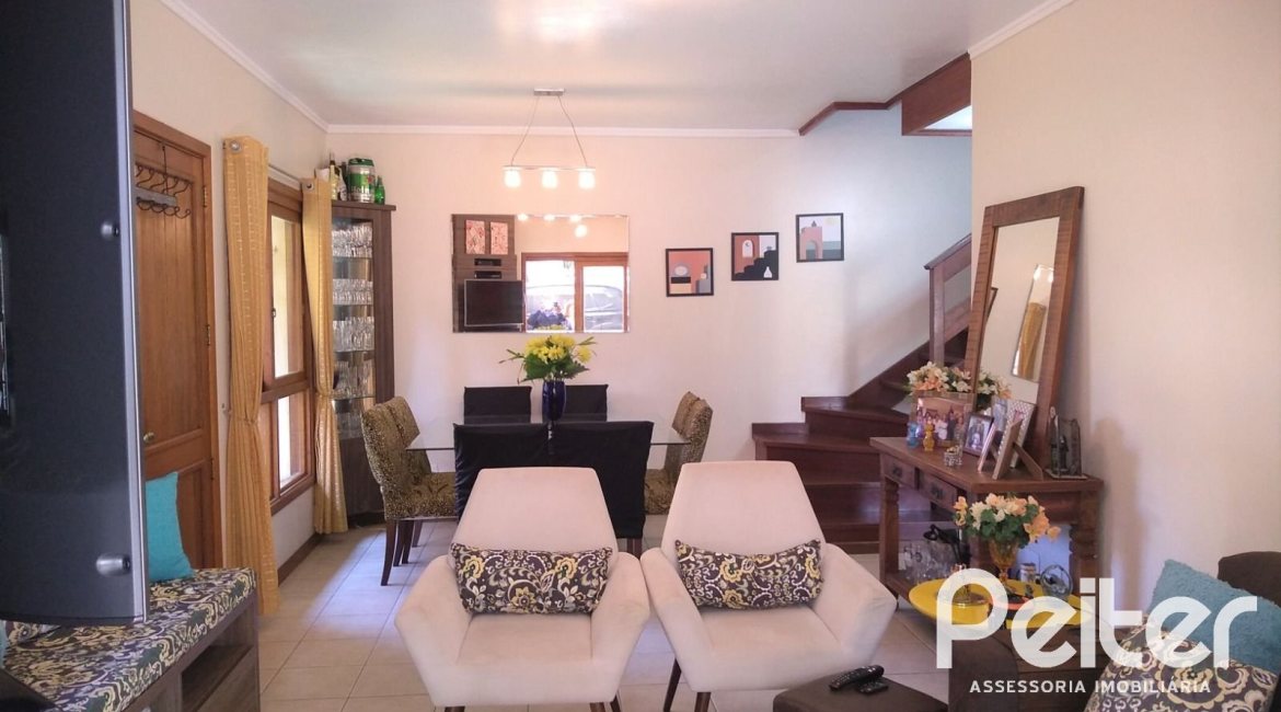 Casa em Condomínio à venda com 148m², 3 dormitórios, 1 suíte, 2 vagas, no bairro Guarujá em Porto Alegre