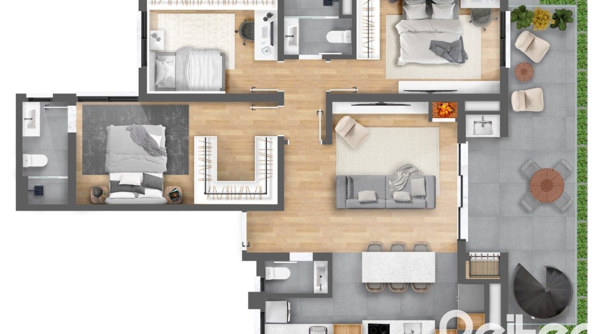 Cobertura à venda com 194m², 3 dormitórios, 1 suíte, 2 vagas, no bairro Tristeza em Porto Alegre