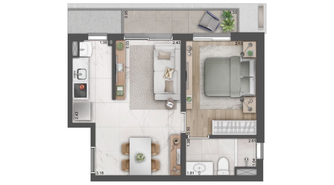 Apartamento à venda com 22m², 1 dormitório, 1 suíte, 1 vaga, no bairro Cidade Baixa em Porto Alegre