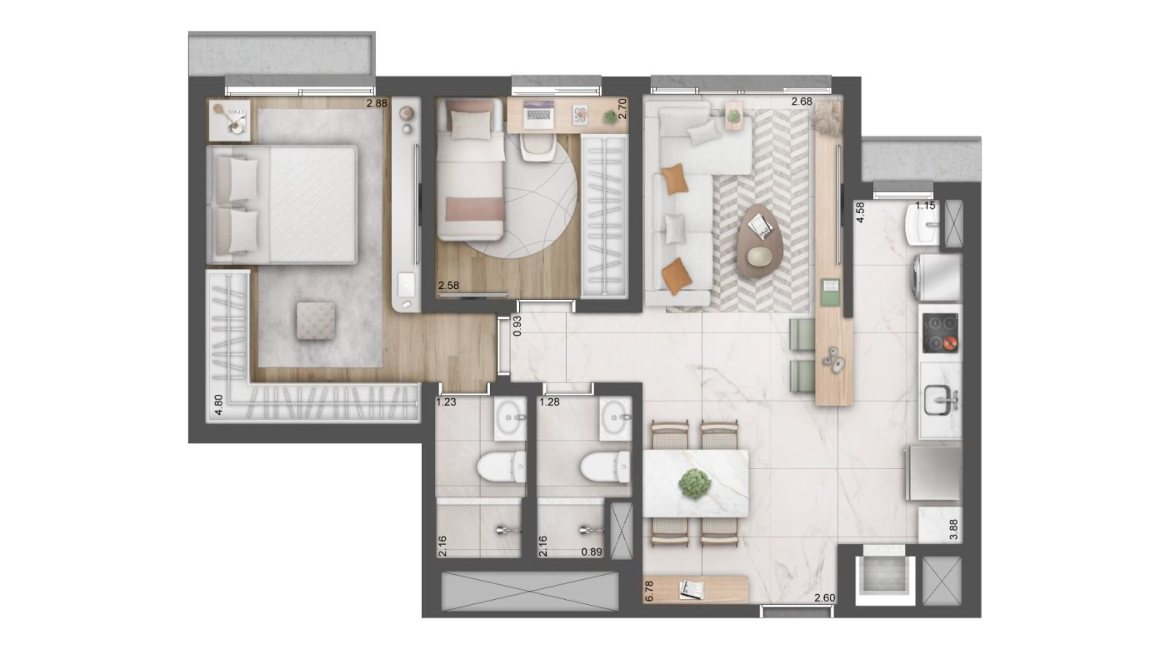 Apartamento à venda com 62m², 2 dormitórios, 1 suíte, no bairro Cidade Baixa em Porto Alegre