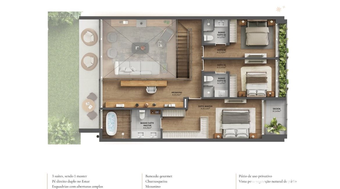 Casa em Condomínio à venda com 219m², 3 dormitórios, 3 suítes, 2 vagas, no bairro Menino Deus em Porto Alegre