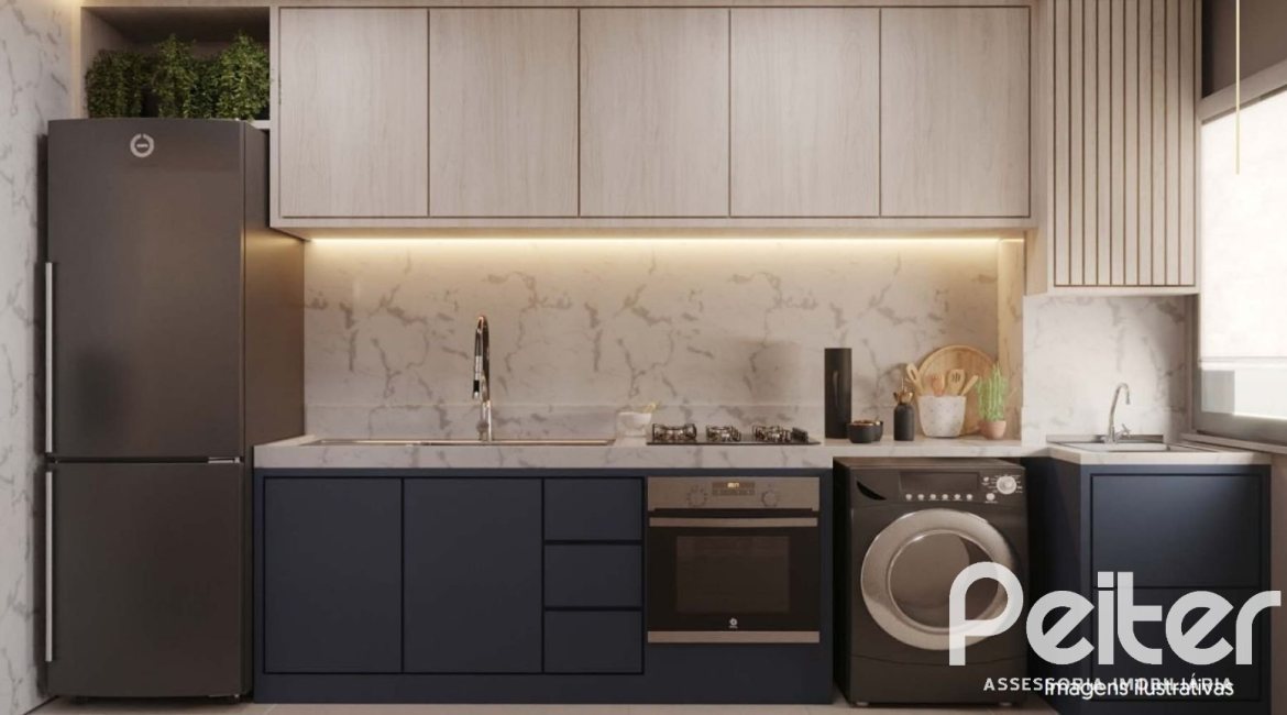 Apartamento à venda com 47m², 2 dormitórios, 1 vaga, no bairro Cristal em Porto Alegre