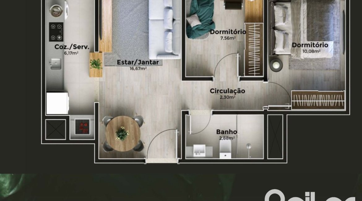 Apartamento à venda com 47m², 2 dormitórios, 1 vaga, no bairro Cristal em Porto Alegre