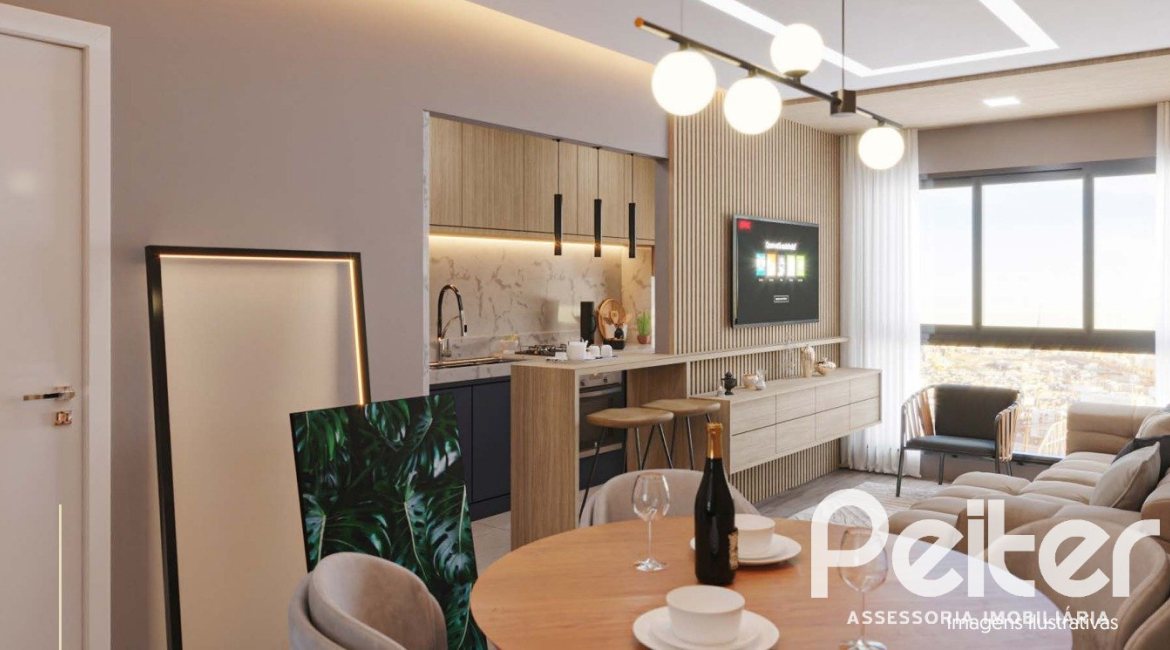 Apartamento à venda com 67m², 2 dormitórios, 1 suíte, 1 vaga, no bairro Cristal em Porto Alegre