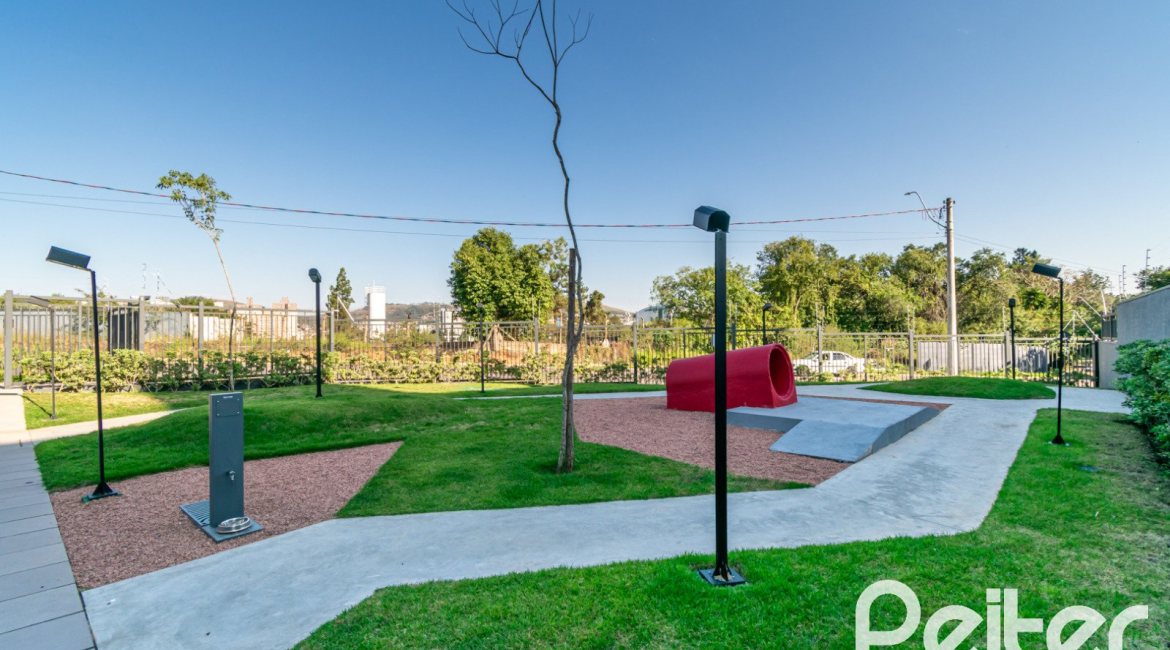 Apartamento à venda com 59m², 2 dormitórios, 1 suíte, 1 vaga, no bairro Jardim do Salso em Porto Alegre