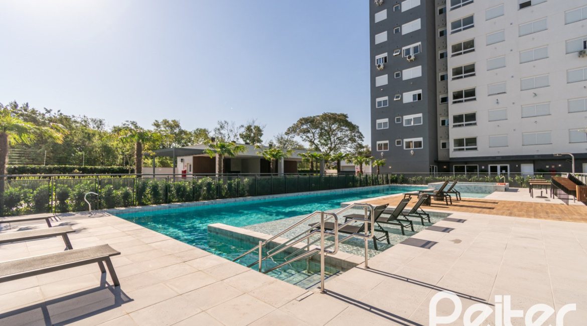 Apartamento à venda com 59m², 2 dormitórios, 1 suíte, 1 vaga, no bairro Jardim do Salso em Porto Alegre