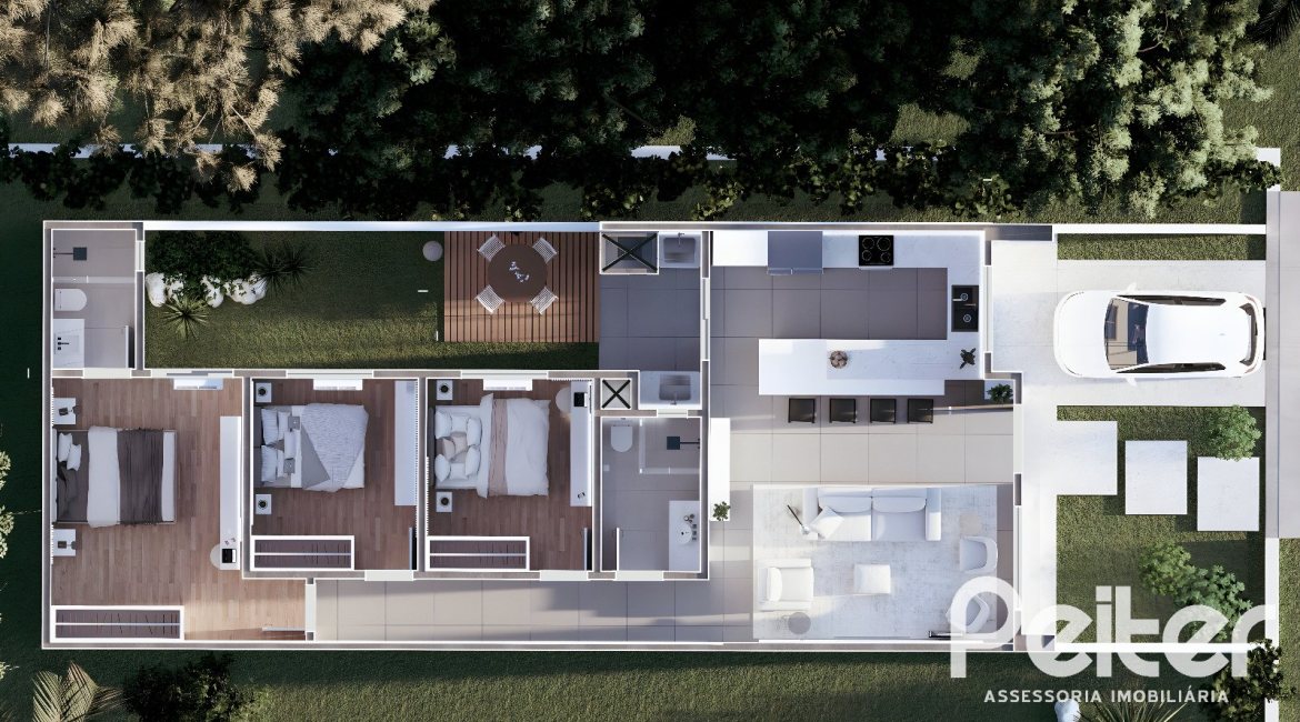 Casa em Condomínio à venda com 93m², 3 dormitórios, 1 suíte, 2 vagas, no bairro Hípica em Porto Alegre