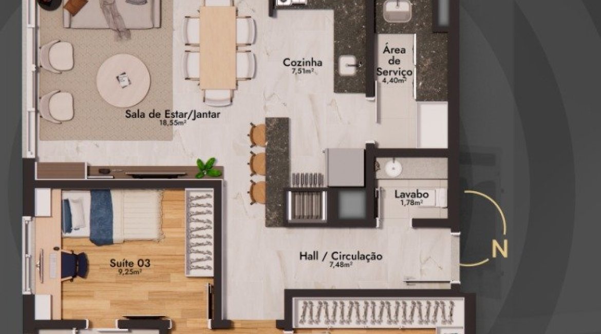 Apartamento à venda com 99m², 3 dormitórios, 3 suítes, 2 vagas, no bairro Tristeza em Porto Alegre