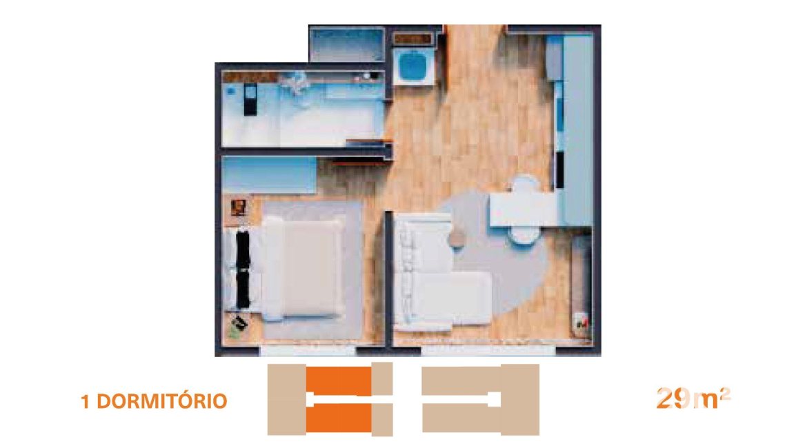Apartamento à venda com 30m², 1 dormitório, no bairro Cristal em Porto Alegre