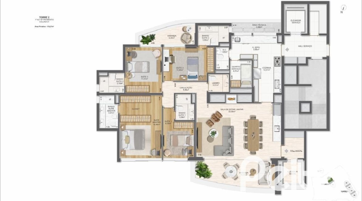 Apartamento à venda com 176m², 4 dormitórios, 4 suítes, 3 vagas, no bairro Cristal em Porto Alegre