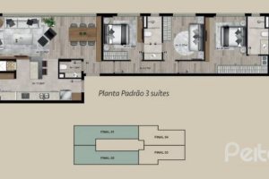 Apartamento à venda com 110m², 3 dormitórios, 3 suítes, 2 vagas, no bairro Menino Deus em Porto Alegre