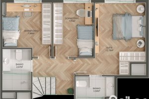 Apartamento à venda com 116m², 3 dormitórios, 1 suíte, 2 vagas, no bairro Tristeza em Porto Alegre