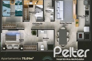 Apartamento à venda com 67m², 3 dormitórios, 1 suíte, 2 vagas, no bairro Cristal em Porto Alegre