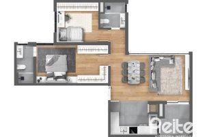 Apartamento à venda com 76m², 2 dormitórios, 1 suíte, 2 vagas, no bairro Tristeza em Porto Alegre