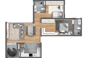 Apartamento à venda com 112m², 2 dormitórios, 1 suíte, 2 vagas, no bairro Tristeza em Porto Alegre