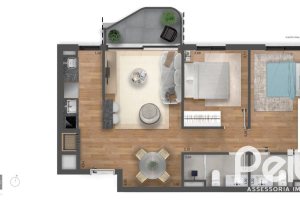 Apartamento à venda com 66m², 2 dormitórios, 1 vaga, no bairro Praia de Belas em Porto Alegre