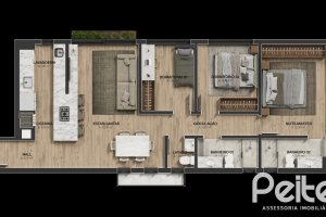 Apartamento à venda com 93m², 3 dormitórios, 1 suíte, 2 vagas, no bairro Tristeza em Porto Alegre