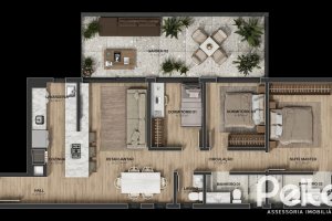 Apartamento à venda com 155m², 3 dormitórios, 3 suítes, 2 vagas, no bairro Tristeza em Porto Alegre