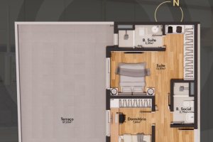 Apartamento à venda com 121m², 2 dormitórios, 1 suíte, 2 vagas, no bairro Tristeza em Porto Alegre