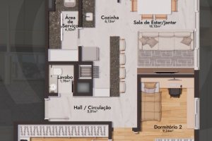 Apartamento à venda com 92m², 3 dormitórios, 1 suíte, 2 vagas, no bairro Tristeza em Porto Alegre